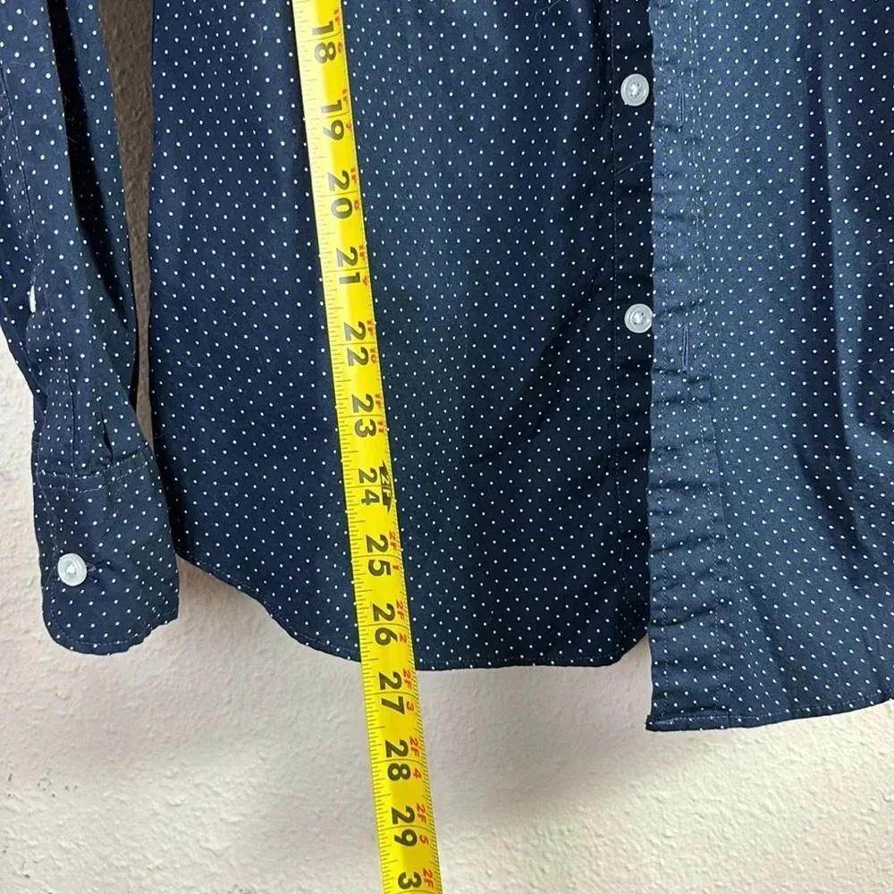 J. Crew Slim Flex Washed Long Sleeve Collared button down Shirt in navy blue